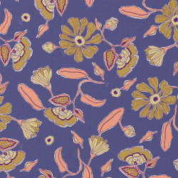 Printed Cotton POOJA Blue / Pink